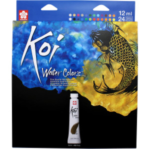 Koi Watercolor Tube Set, 12mL, 24 Colors