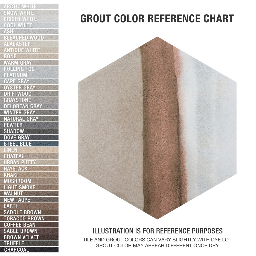 Matter Hex Canvas Taupe Red 7-7/8 in. x 9 in. Porcelain Floor and Wall Tile