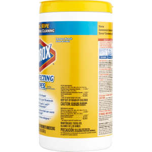 Clorox, CloroxPro, Disinfecting Wipes, Lemon Scent, 75 Wipes/Container