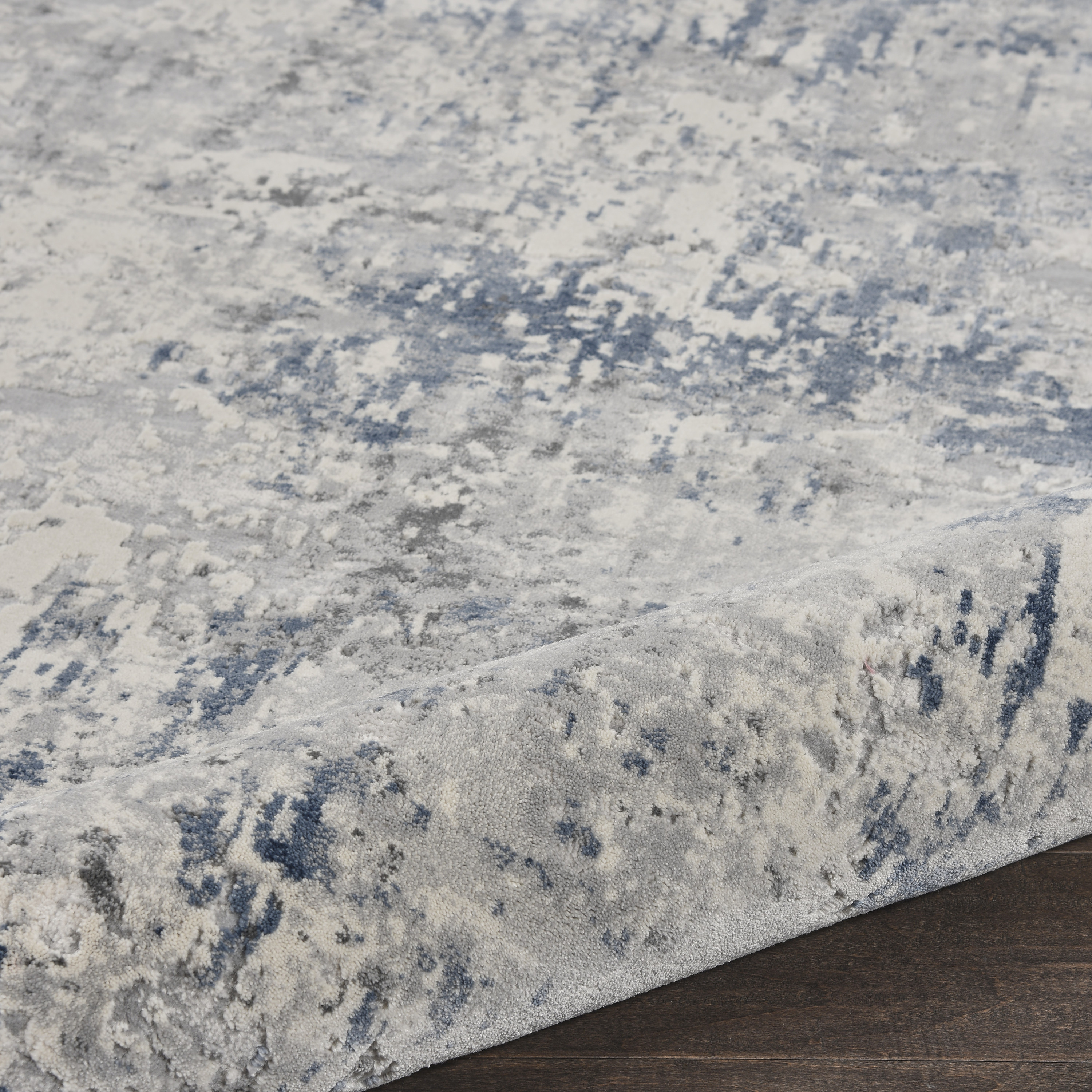 Nourison Rustic Textures 2'2" x 7'6" Ivory Grey Blue Modern Indoor Rug