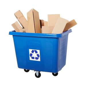 Rubbermaid Commercial, Recycling, Cube Truck, 16 cu ft, Blue