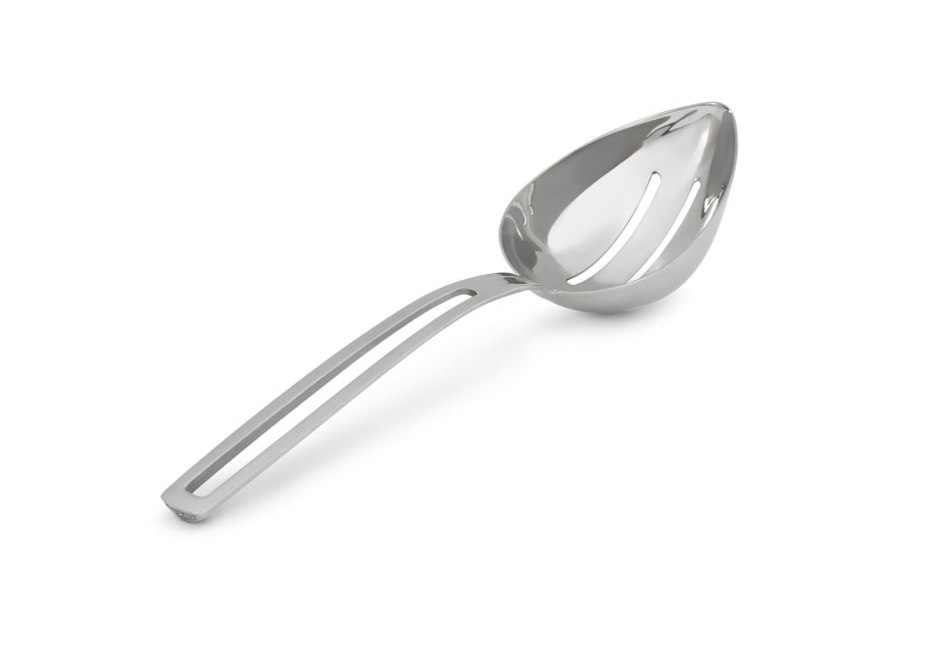 ¾-cup Miramar® contemporary stainless steel slotted oval serving spoon