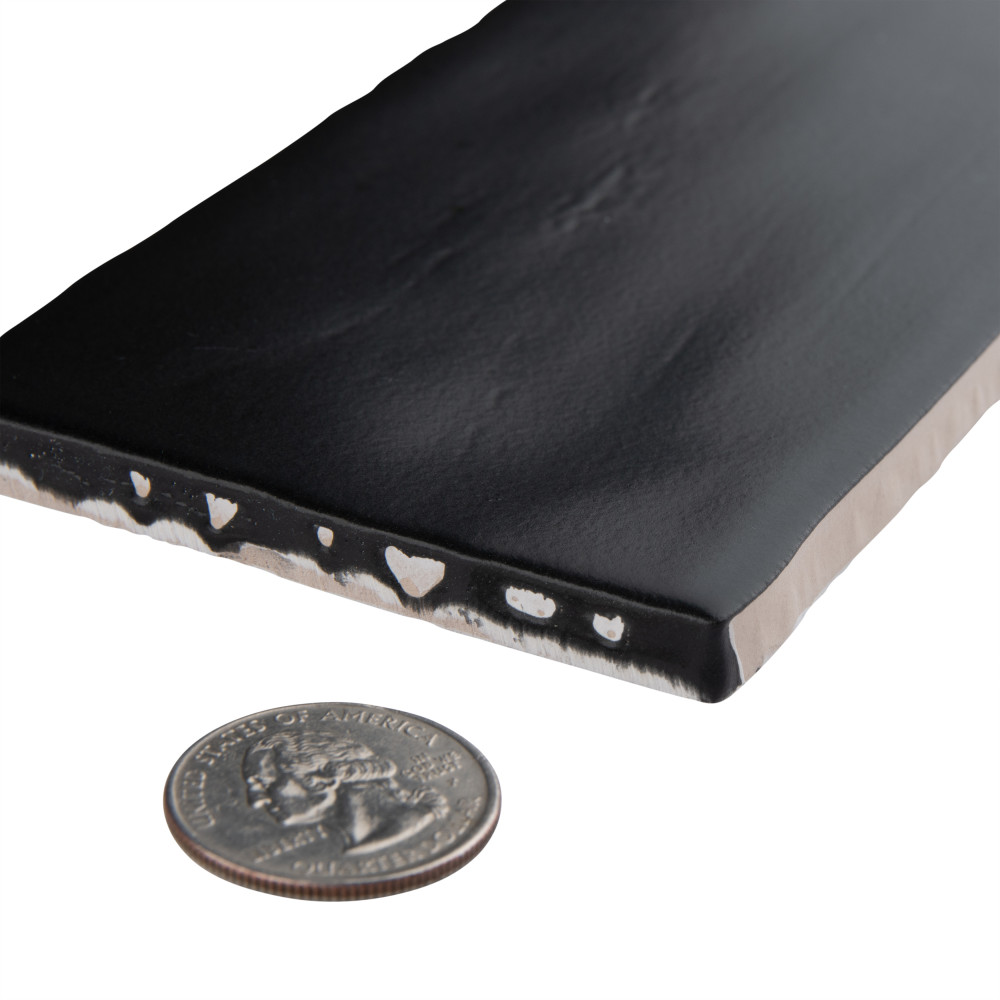 Castillo Matte Black 3 in. x 12 in. Ceramic Wall Tile