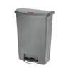 Rubbermaid Commercial, Streamline, Step-On, 24 gal, Resin, Gray, Rectangle, Receptacle
