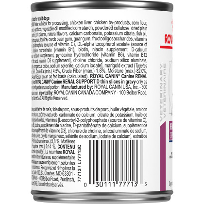 Royal Canin Veterinary Diet Canine Renal Support D Thin Slices in Gravy Canned Dog Food