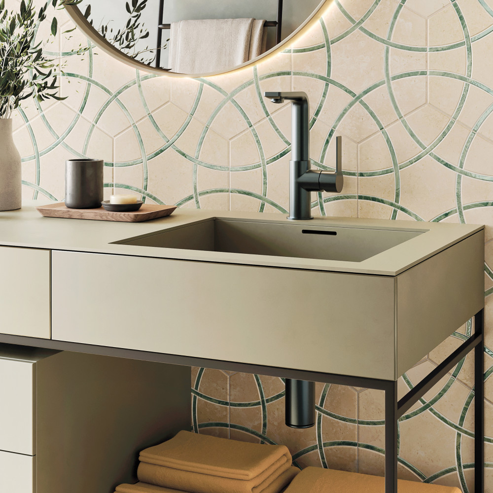 Bari Hex Travertino Jungle 11-1/4 in. x 13 in. Porcelain Floor and Wall Tile