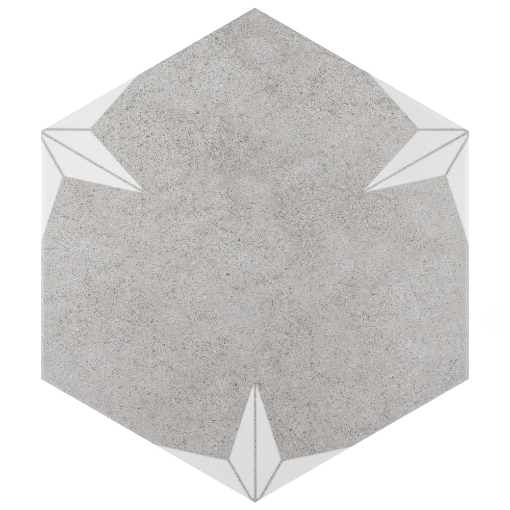 Stella Hex Mist 8-5/8 in. x 9-7/8 in. Porcelain Floor and Wall Tile