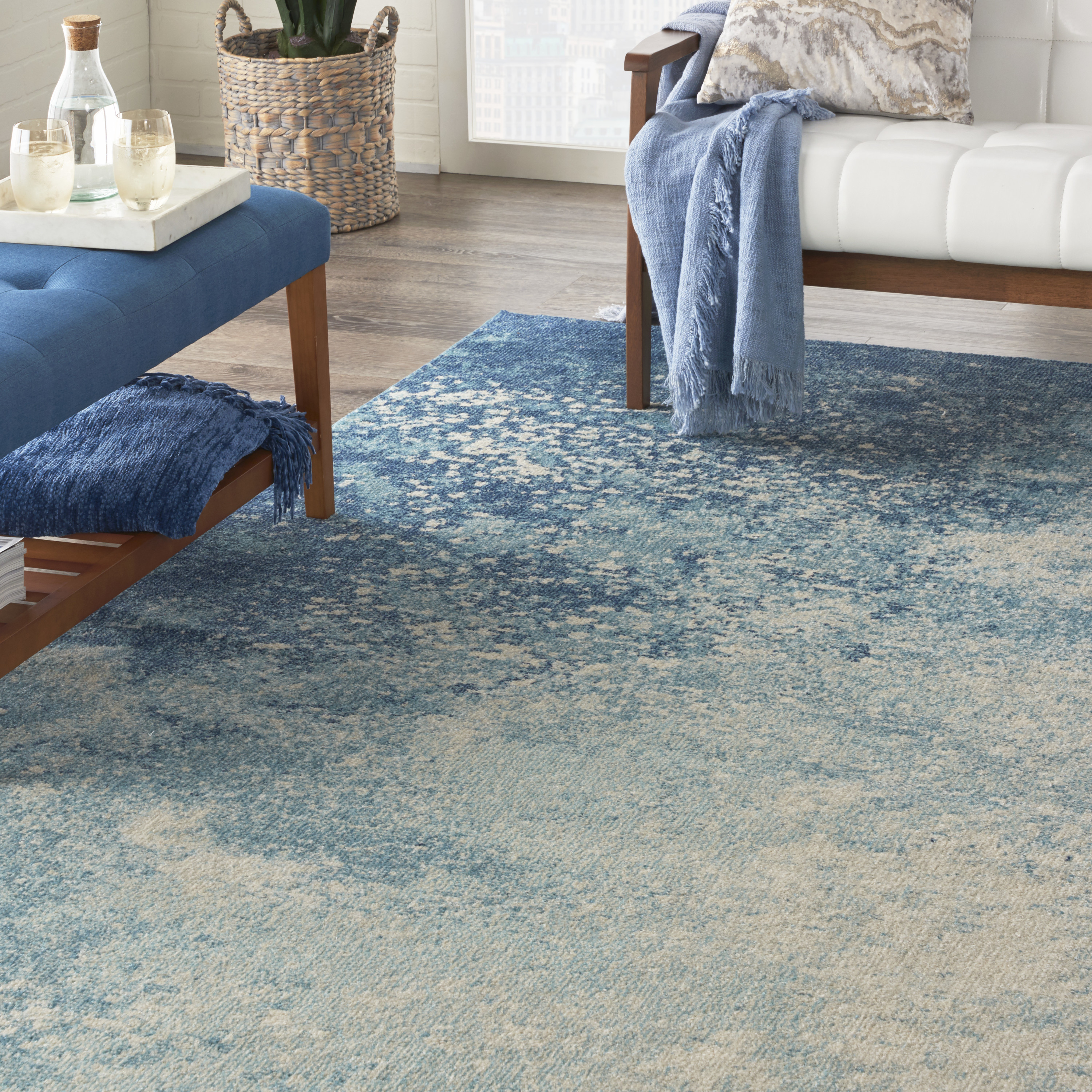 Nourison Passion 8' x 10' Navy Light Blue Modern Indoor Rug