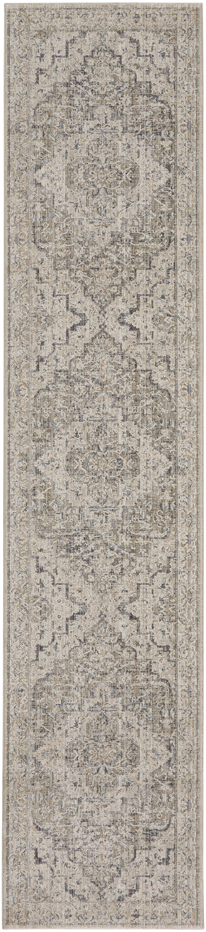 Nourison Lynx 2'3" x 8' Ivory Taupe Vintage Indoor Rug