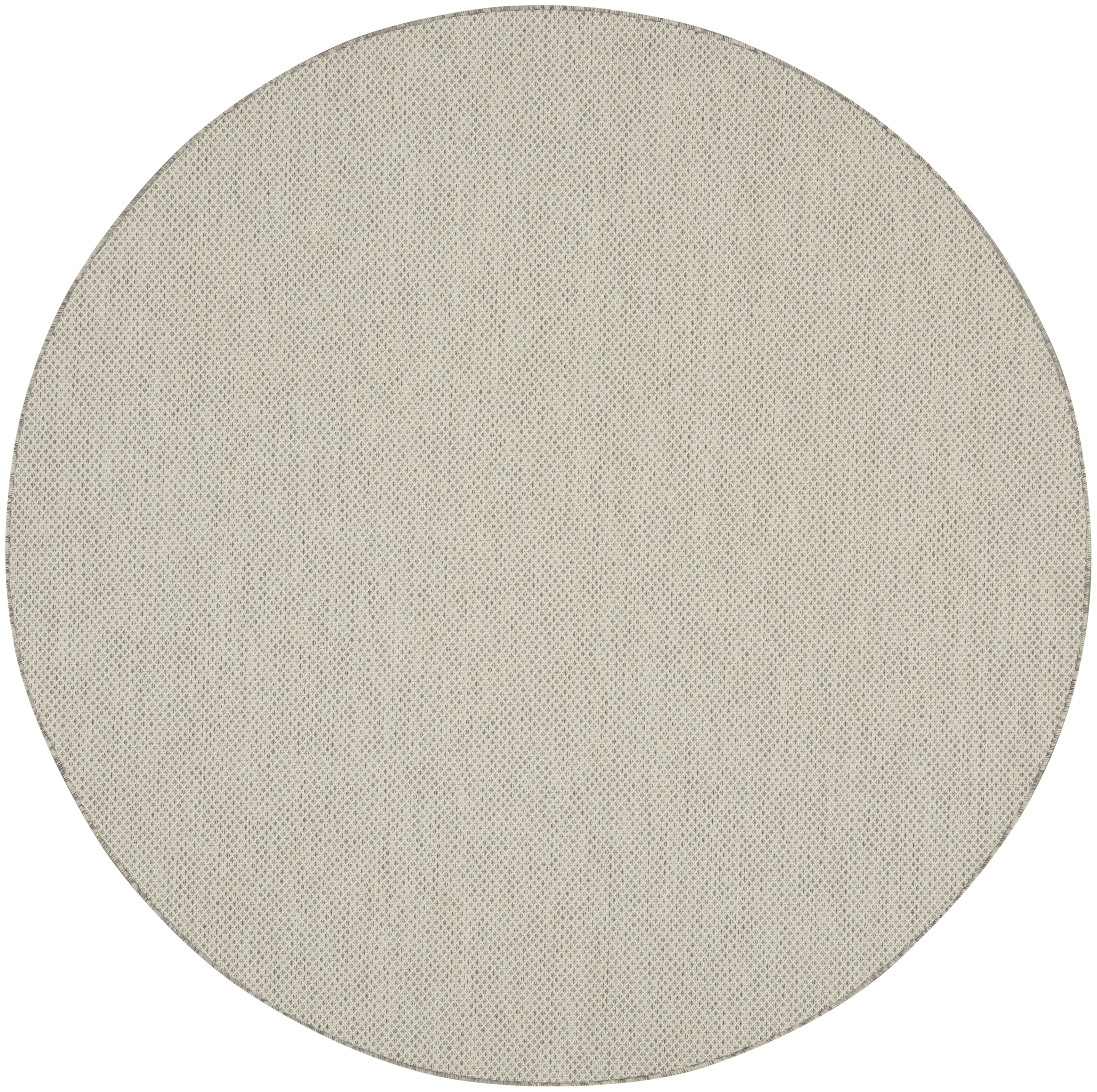 Nourison Courtyard 8' x Round Ivory Silver Modern Rug
