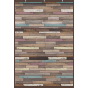 Reclaimed Wood Design Large 6 Pocket Chart, 26" x 38"