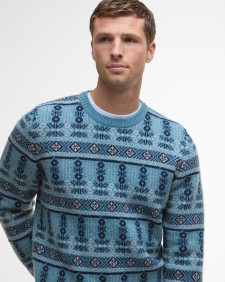 Grangetown Fair Isle Crew Neck Jumper Bluestone