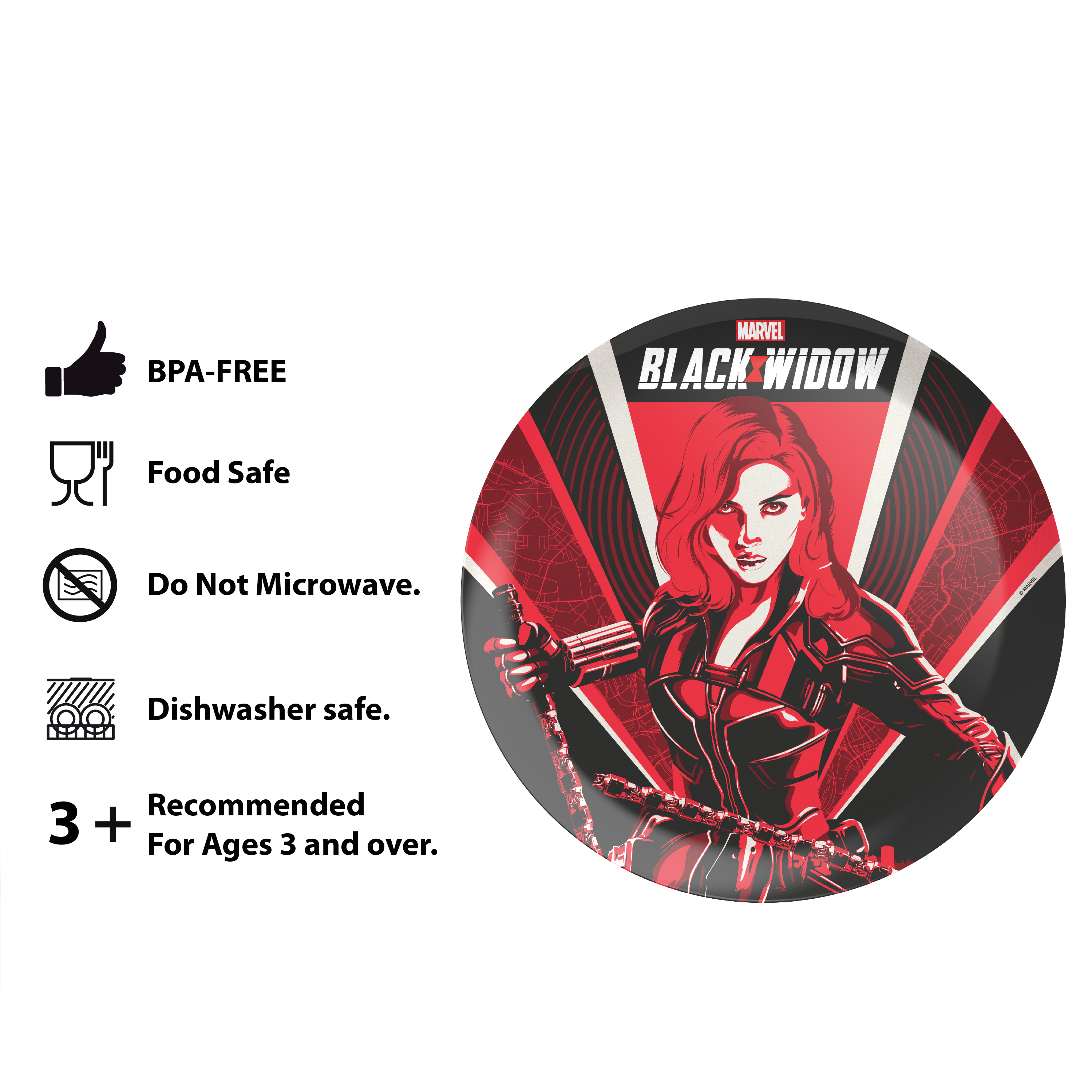 Marvel Comics Dinnerware Set, Black Widow, 2-piece set slideshow image 11 Marvel Comics Dinnerware Set, Black Widow, 2-piece set slideshow image 11