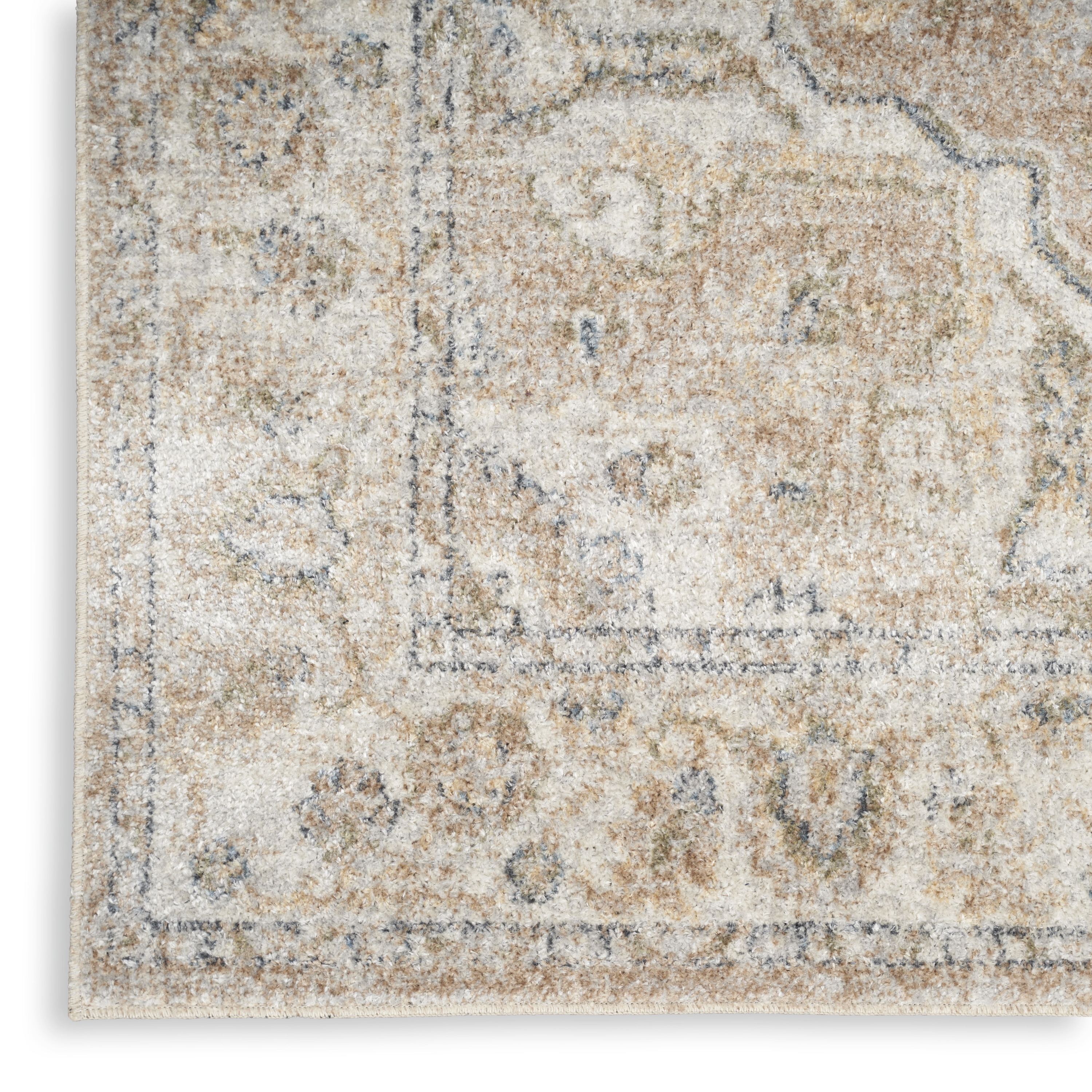 Nourison Astra Machine Washable 2'2" x 8' Beige Vintage Indoor Rug