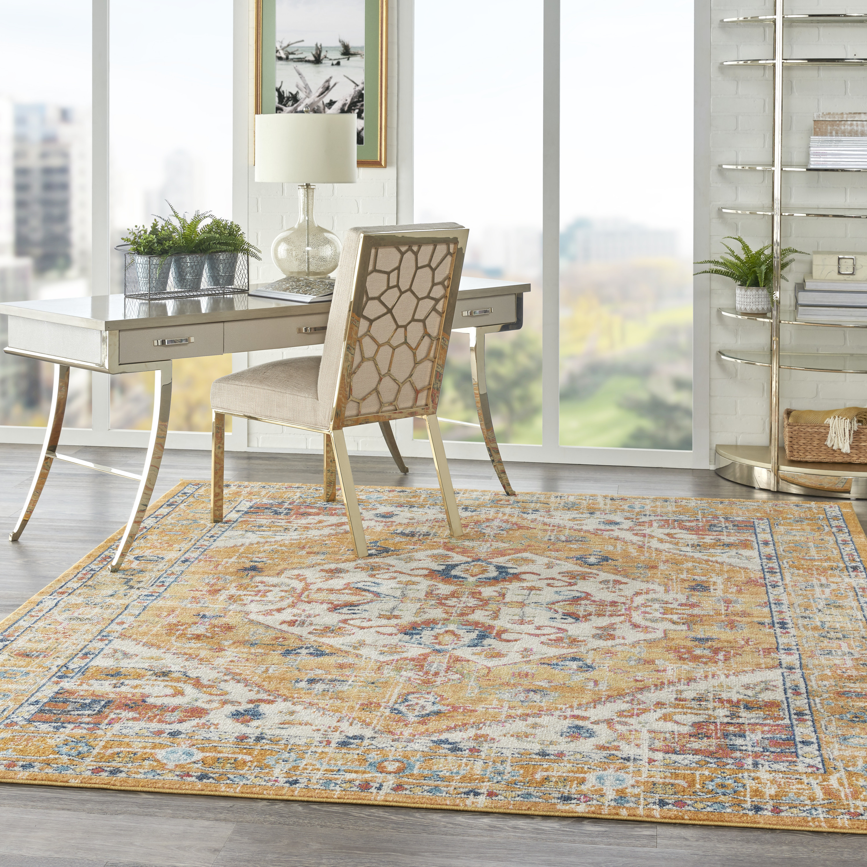 Nourison Passion 6'7" x 9'6" Ivory Yellow Bohemian Indoor Rug