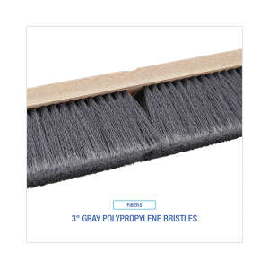 Boardwalk, 18in, Floor Brush Head, Polypropylene Bristles, Gray