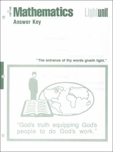 Christian Light Math LightUnits A/K 1107-1108 Algbra II