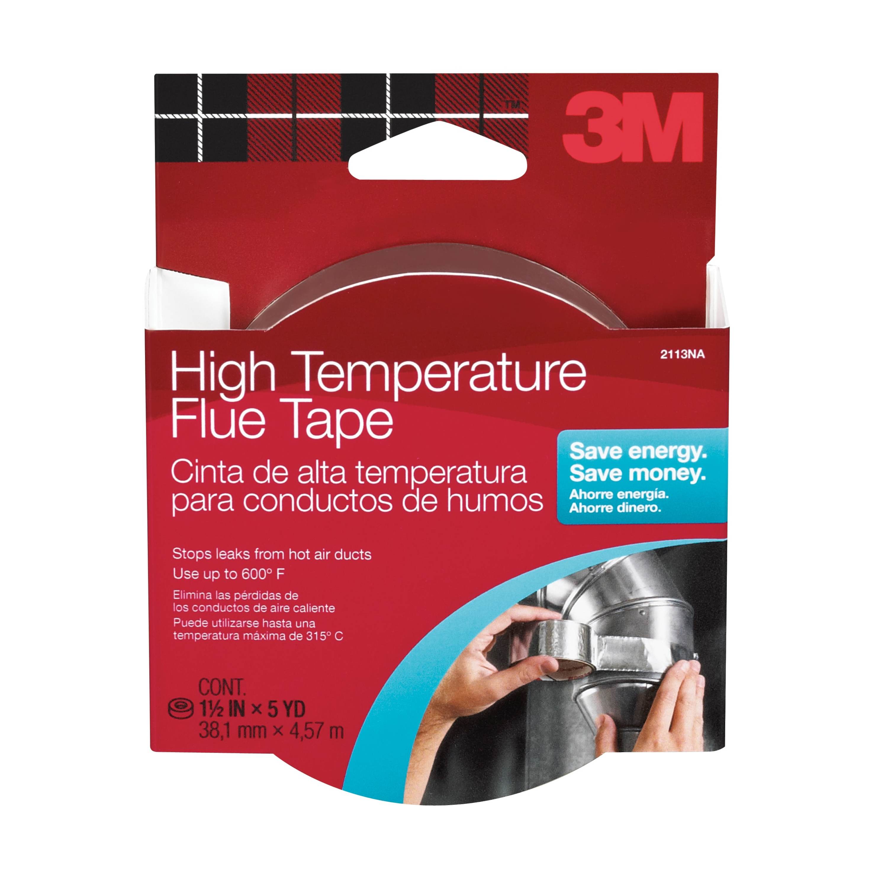 3M™ High-Temperature Flue Tape 2113NA, 1 1/2 in x 5 yd, Silver, 1
Roll/Pack