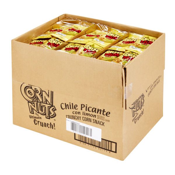 CORN NUTS Chile Picante 1.7 oz. 18 Packs of 12 . C1RM - Front Right Open Case (Hi Res)