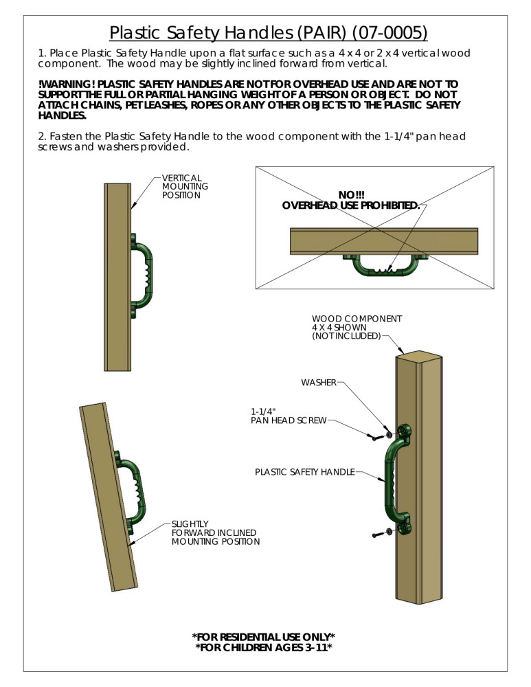 Gorilla Playsets Plastic Safety Handles Blue (pair)