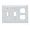 3-Gang Thermoset Wall Plate 2 Toggle Switch 1 Duplex Receptacle White