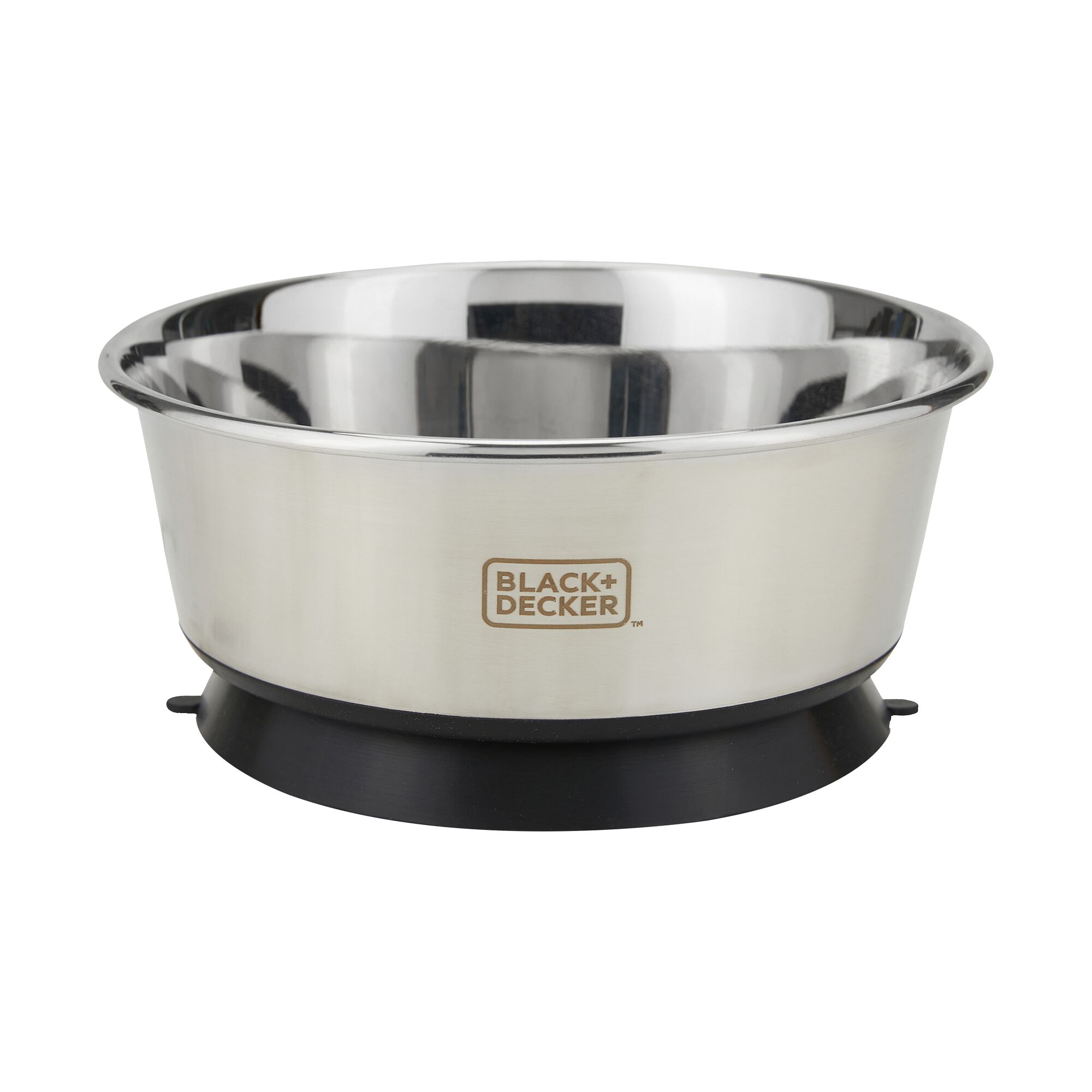 Side view of Stainless Steel Black and Decker 8 Cup or 64 oz. Suction Bowl