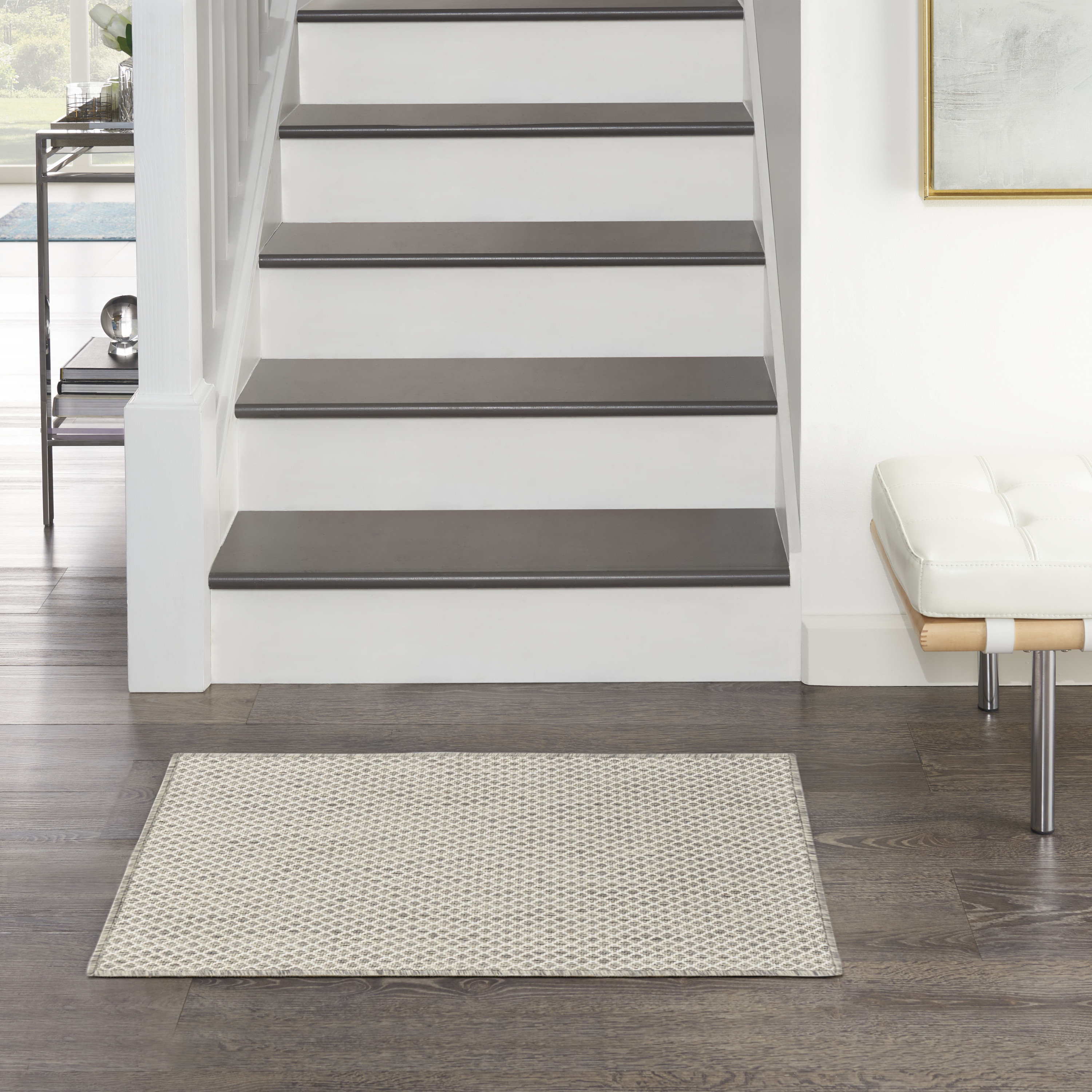 Nourison Courtyard 2' x 3' Ivory Silver Modern Rug