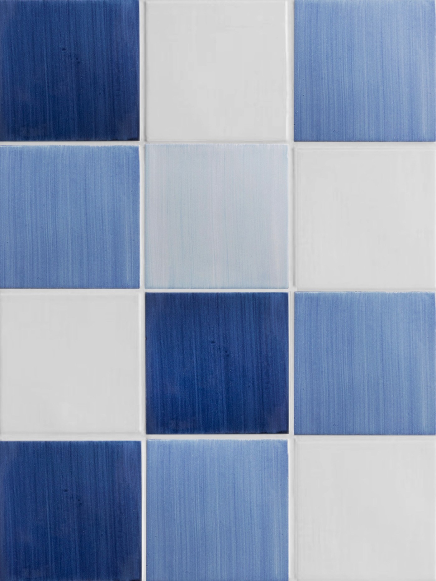 blue and white square tiles.