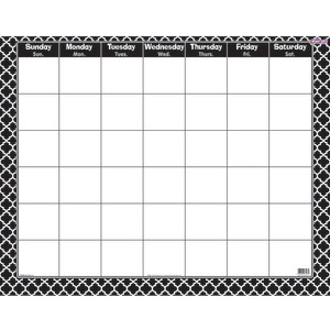 Moroccan Black Wipe-Off&reg; Calendar, Monthly