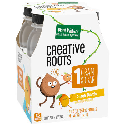 Creative Roots Peach Mango Coconut Water Beverage, 4 ct Pack, 8.5 fl oz Bottles