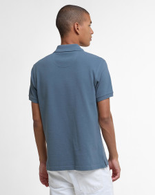 Tartan Pique Polo Shirt Blue Stone