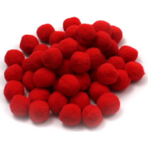 Creative Arts&trade; Pom-Poms, 1", Red, Pack of 50