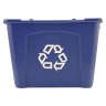Rubbermaid Commercial, Recycling Bin, 14 gal, Resin, Blue, Rectangle, Receptacle