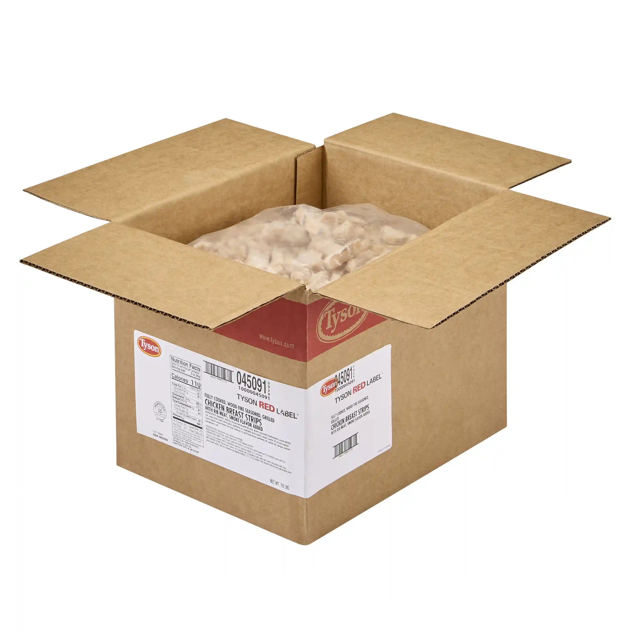 Tyson Red Label® Fully Cooked Unbreaded Wood Fire Seasoned Chicken Breast Strips _image_4