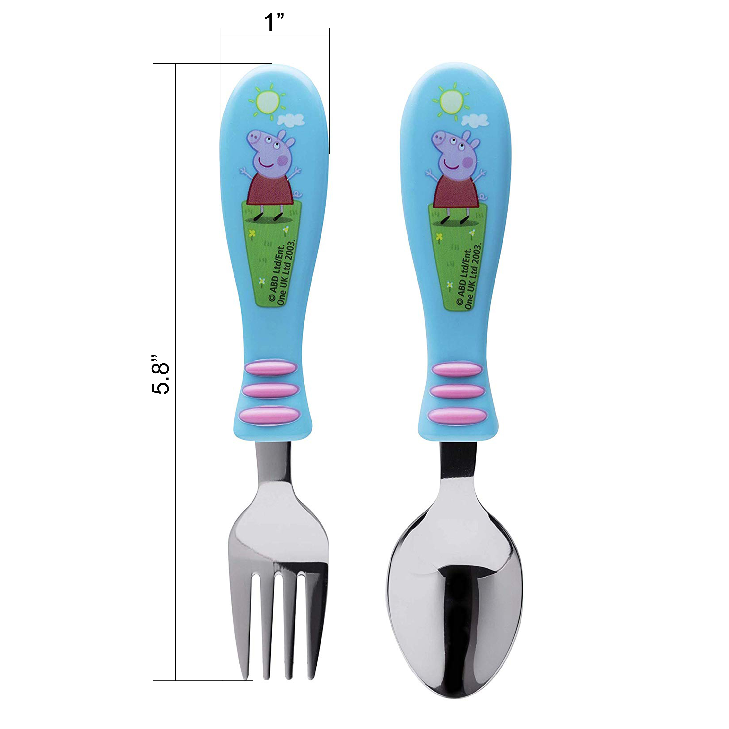 Peppa Pig Kids Fork and Spoon Set, Peppa and Friends, 2-piece set slideshow image 4