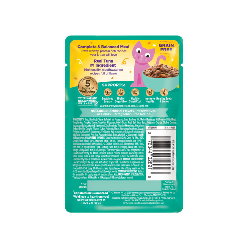 Wellness Appetizing Entrees  Kitten Flaked Tuna & Crab Recipe in Broth back packaging