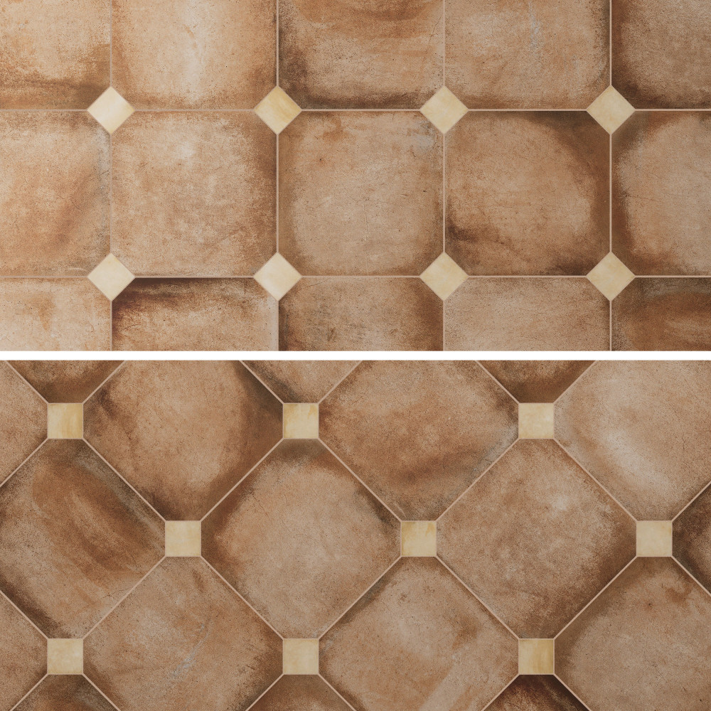 Laverton Octagon Natural with Taco Beige 7-7/8 in. x 7-7/8 in. Porcelain Floor and Wall Tile