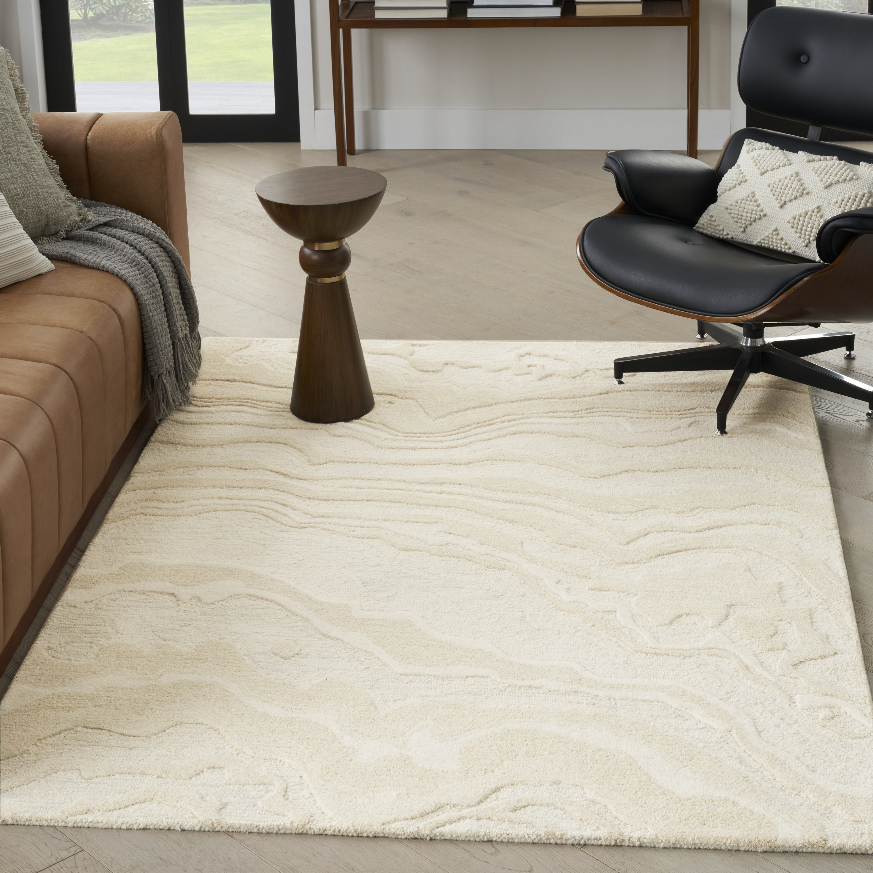 Nourison Graceful 3'9" x 5'9" Ivory Modern Indoor Rug