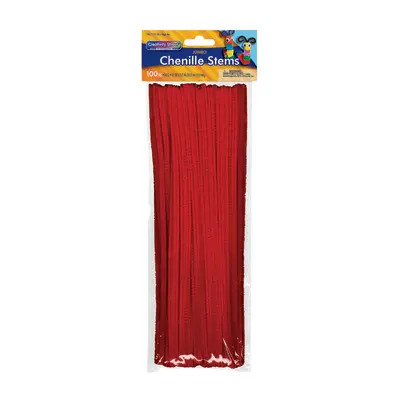 Creativity Street  Jumbo Stems, Red,  12" x 6 mm, 100 Pieces