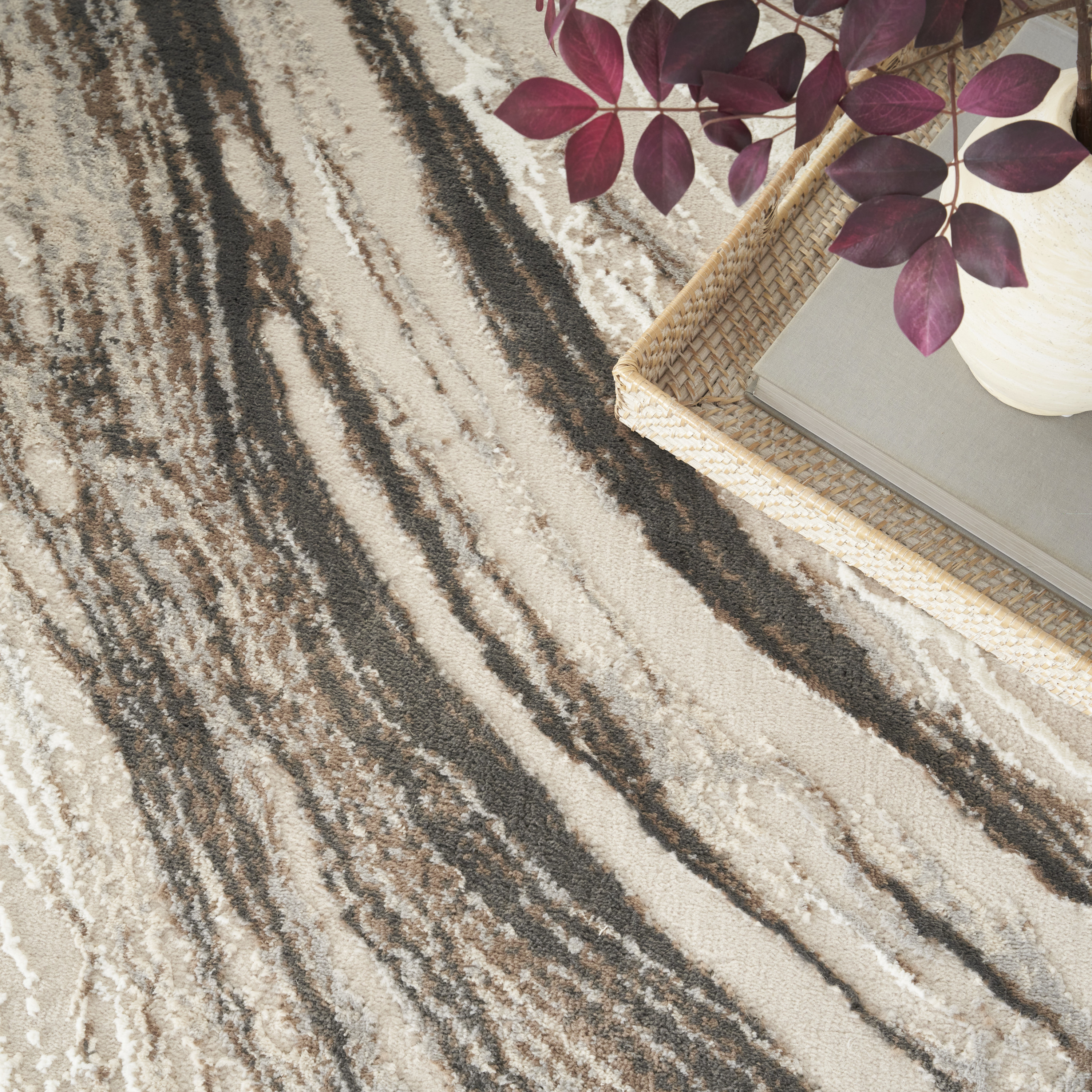Nourison Sustainable Trends 6' x 9' Beige Grey Modern Indoor Rug