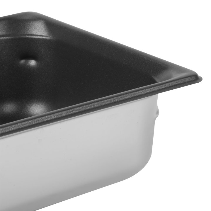Half-size 4-inch-deep Super Pan 3® stainless steel steam table pan with Steel Coat x3™ nonstick coating