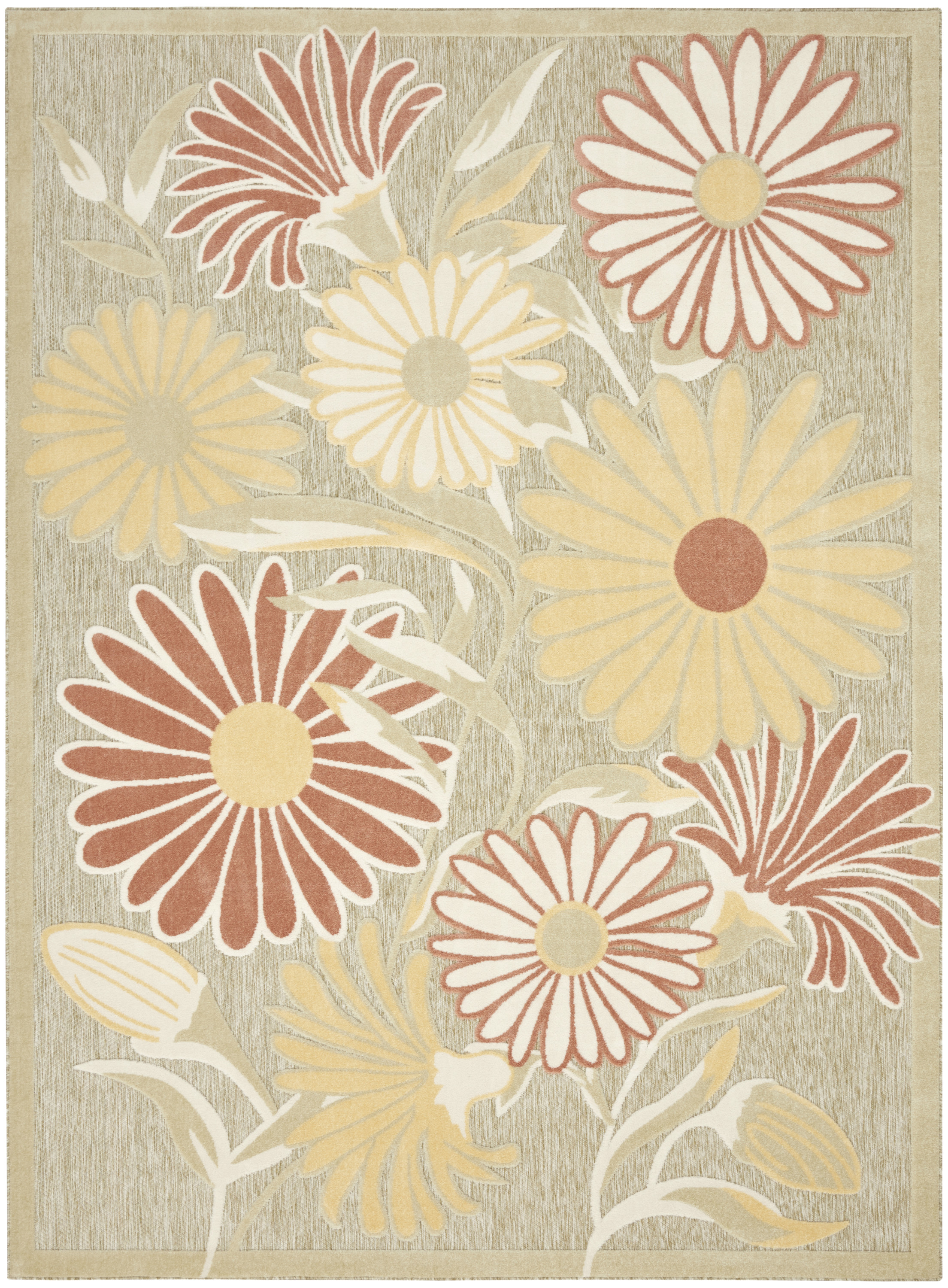 Nourison Aloha 7'10" x 10'6" Sage Rose Outdoor Rug