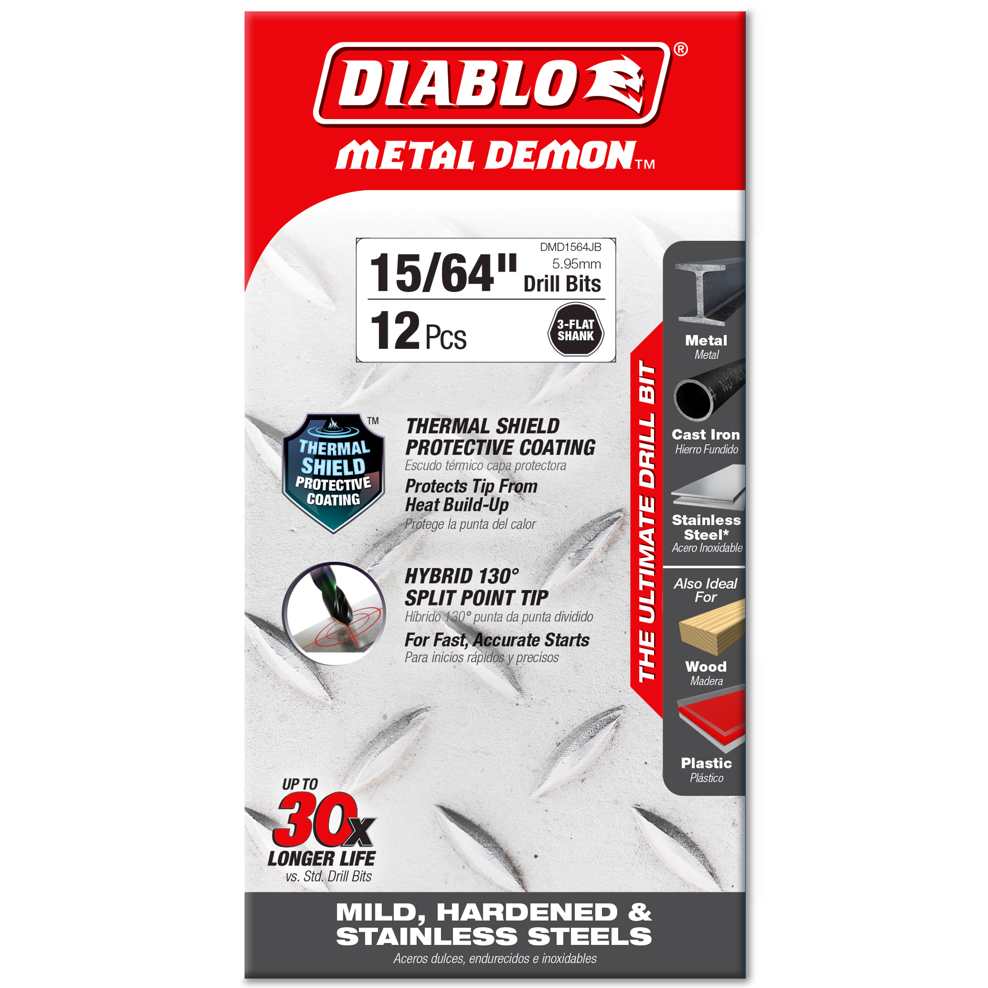 Diablo 15/64 in. Metal Demon Drill Bit for Mild, Hardened and Stainless Steels in its retail packaging, ready for the job box or tool bag
