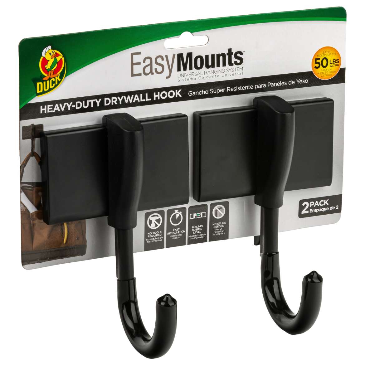 Duck® EasyMounts® Heavy-Duty Drywall Hooks