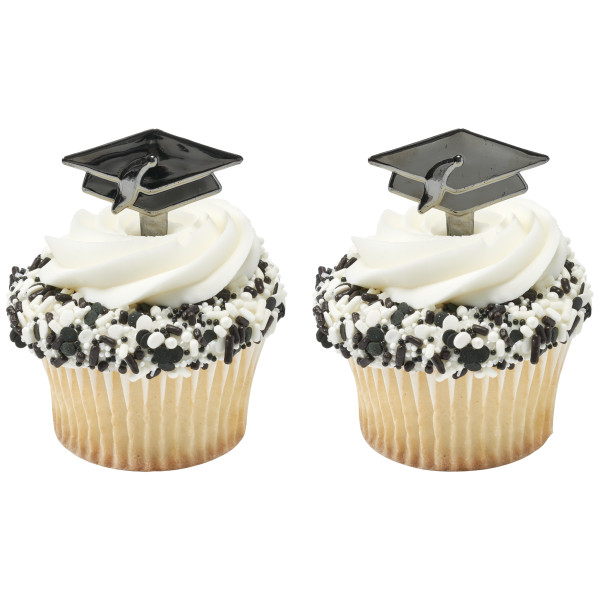 Black Metallic Grad Hats DecoPics®