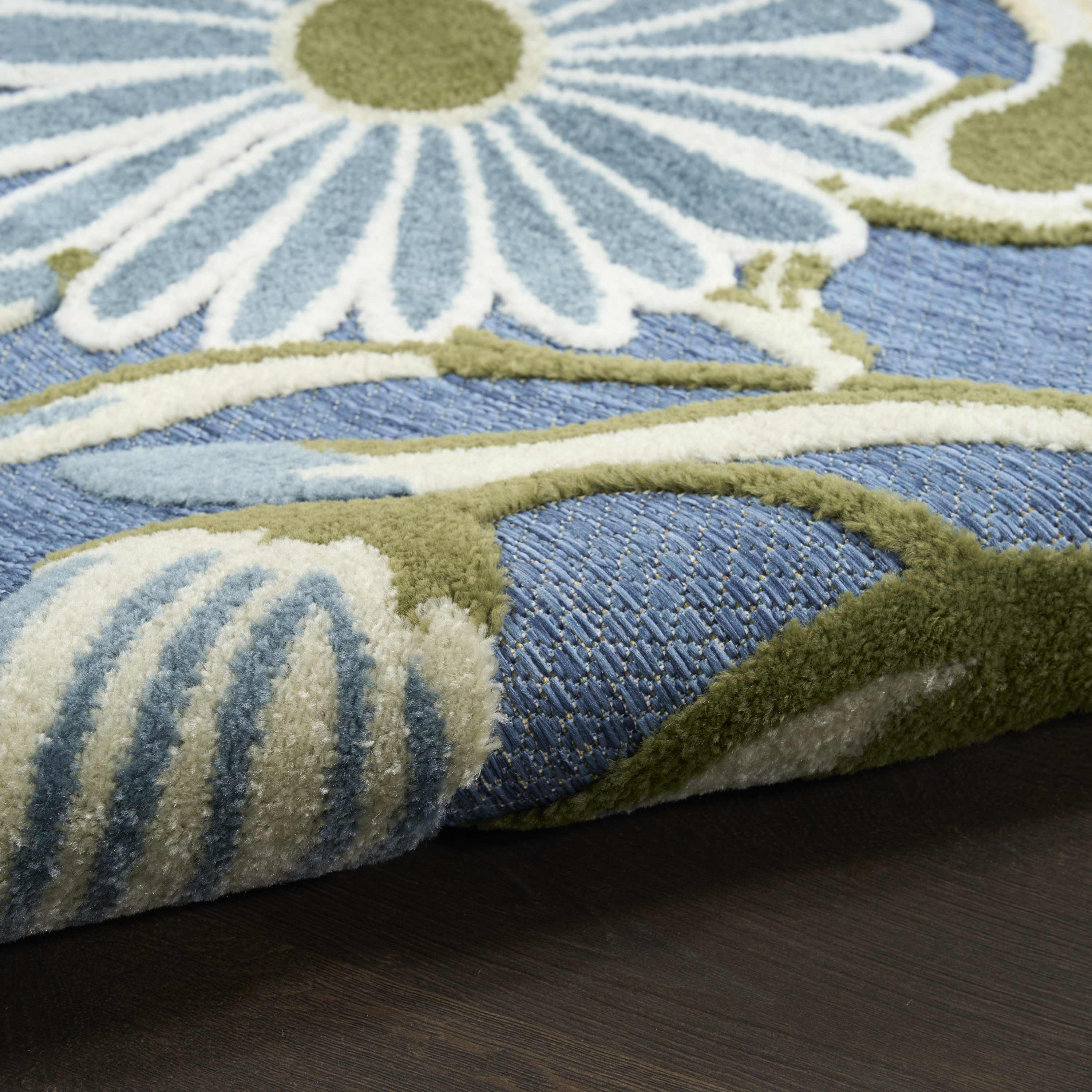 Nourison Aloha 3'6" x 5'6" Blue Sage Outdoor Rug