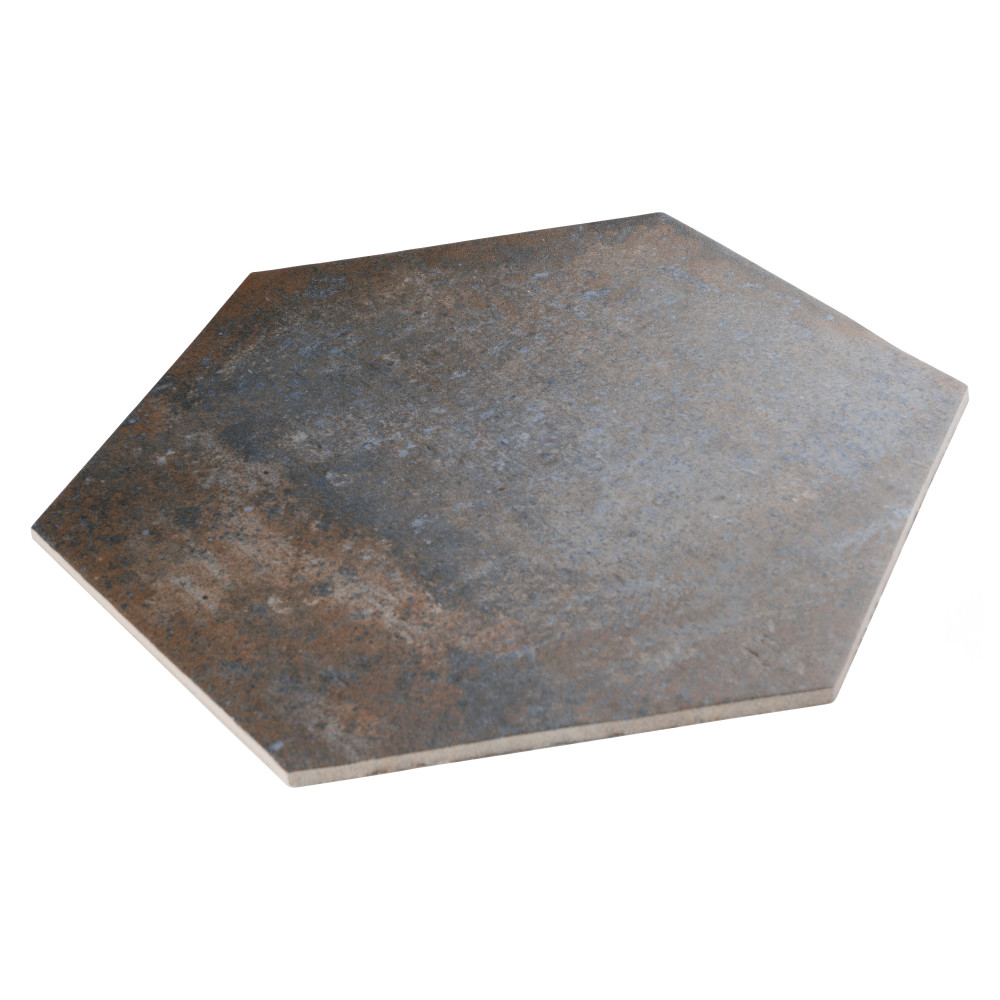Boston Ferro Hex Ombra 14-1/8 in. x 16-1/4 in. Porcelain Floor and Wall Tile