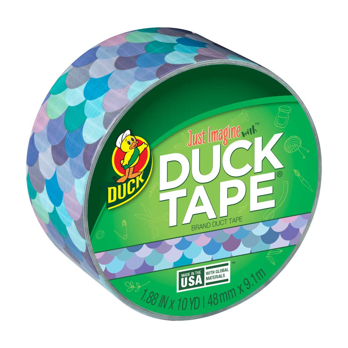 Printed Duck Tape® Brand Duct Tape - Mermaid, 1.88 in. x 10 yd.