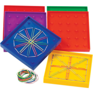 Double-Sided Rainbow Geoboards, Set of 6