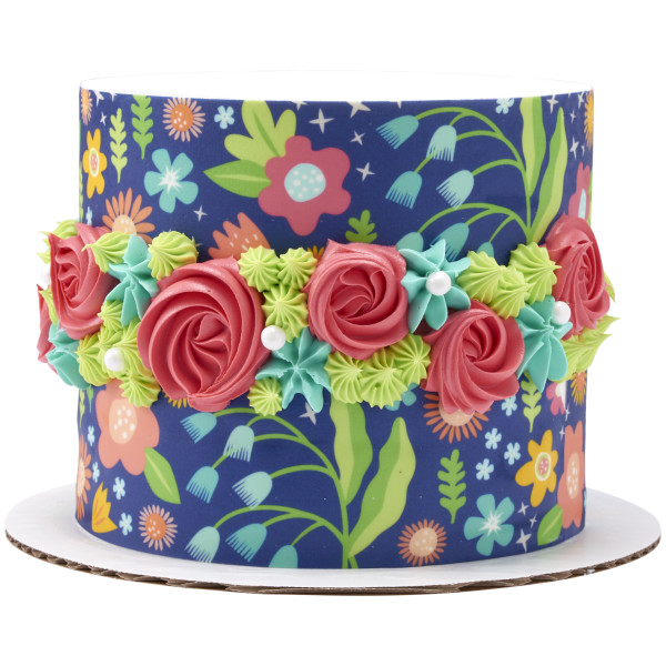 Spring Evening Florals PhotoCake® Edible Image® Strips